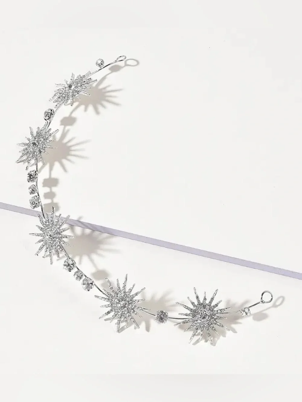 Silver Starburst Crystal Headband - Women Accessories